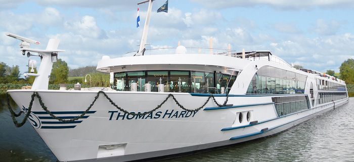 A photo of the MS Thomas Hardy cruise ship